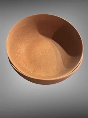 VINTAGE AGATIZED WOOD BOWLS SET OF TWO